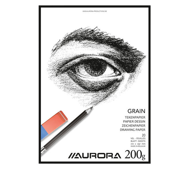 Tekenblok Aurora A4 20 vel 200 gram Grain papier