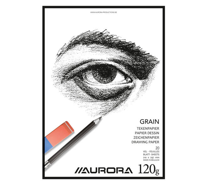 Tekenblok Aurora A4 20 vel 120 gram Grain papier