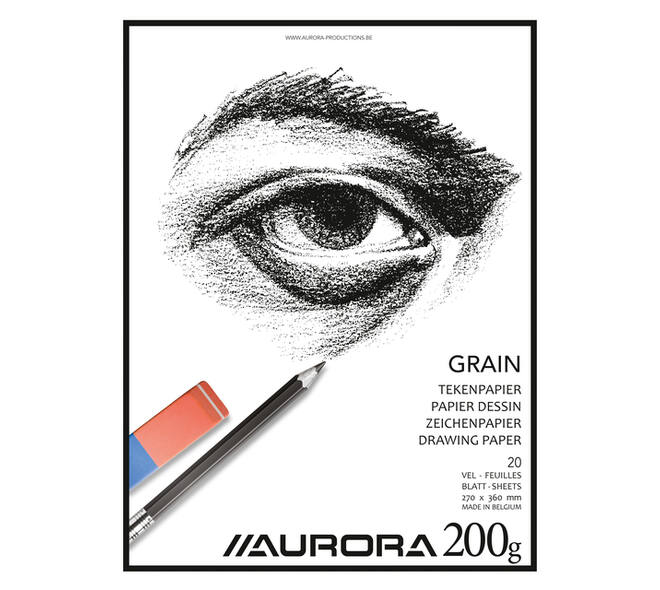 Tekenblok Aurora 27x36cm 20 vel 200 gram Grain papier