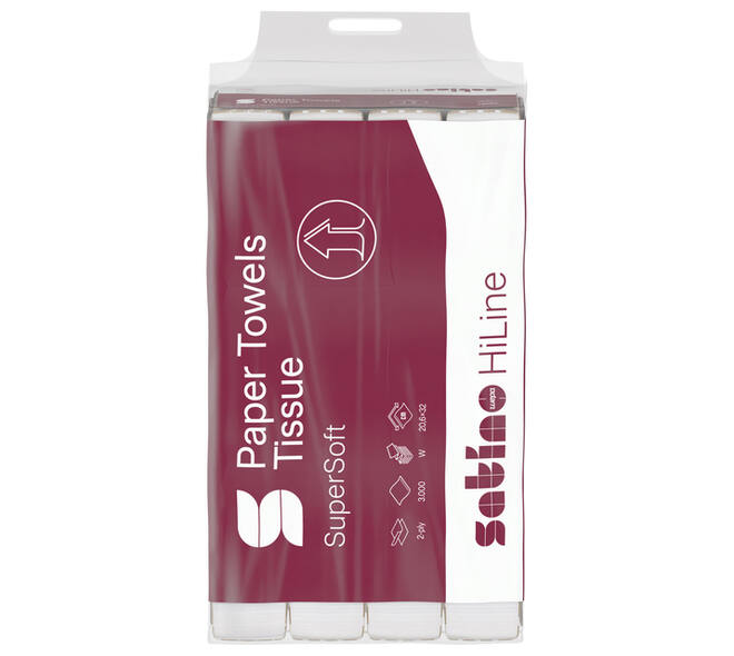Handdoek Satino PT2 HiLine w-vouw 2-laags 206x320mm 25x120 vel wit 276600