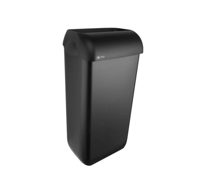 Afvalbak BlackSatino open inworp 23 liter zwart 331830