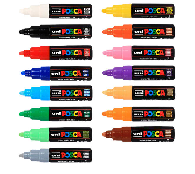 Paintmarker Uni POSCA PC7M breed grijs