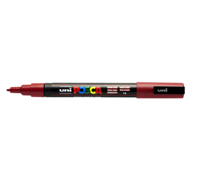 Paintmarker Uni POSCA PC3M fijn donkerrood