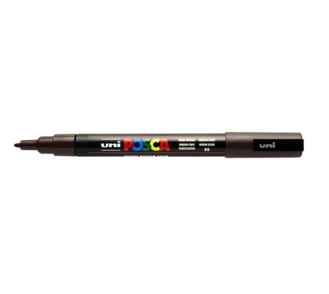 Paintmarker Uni POSCA PC3M fijn donkerbruin