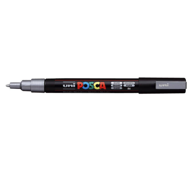 Paintmarker Uni POSCA PC3M fijn zilver