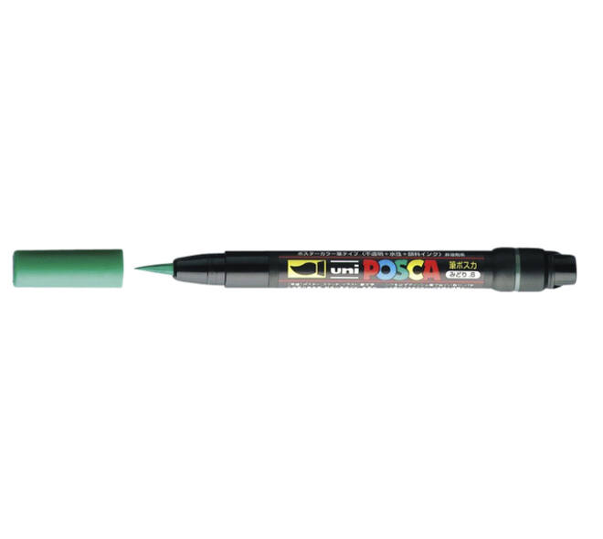 Paintmarker Uni POSCA PCF350 Brush 1-10mm donkergroen