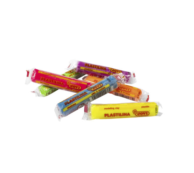 Boetseerklei Jovi plastalina 15gr neon kleuren assorti etui à 6 stuks