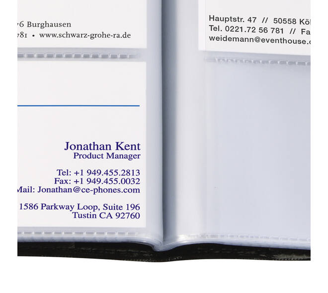Visitekaartmap Sigel VZ172 voor 192 kaarten 90x58mm kunstleer zwart