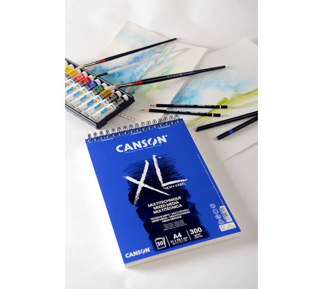 Mixed mediapapier Canson XL Textured Mixed Media 15vel 300gr A5 wit