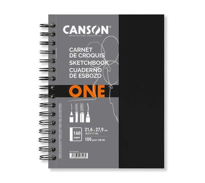 Schetsboek Canson Art Book One spiraalgebonden 80vel 100gr 216x279mm wit