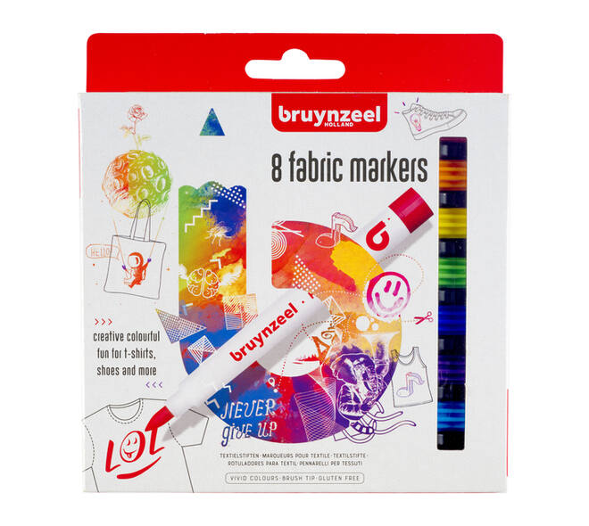 Textielstift Bruynzeel Teens assorti 8 stuks