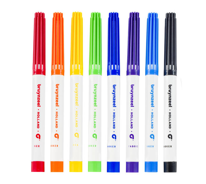 Textielstift Bruynzeel Teens assorti 8 stuks