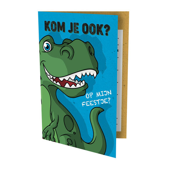 Uitnodiging Dinosaurus 13.5x9cm