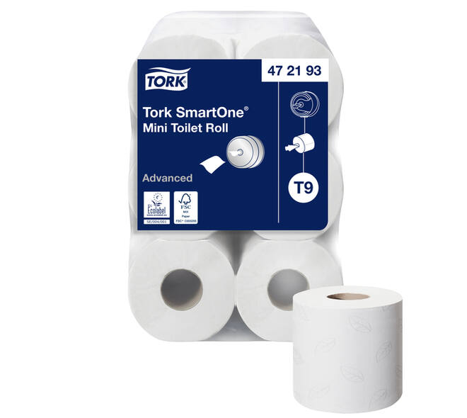 Toiletpapier Tork T9 Advanced SmartOne 2-laags 112m wit 472193