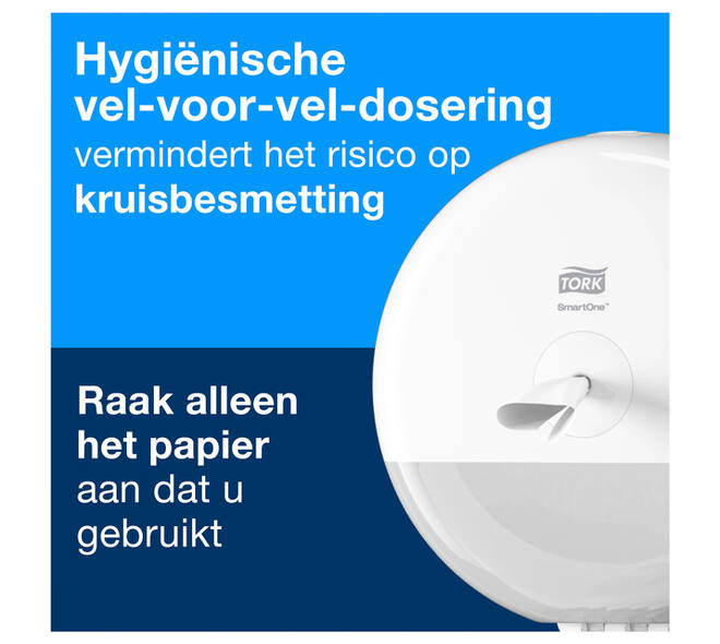 Toiletpapier Tork T9 Advanced SmartOne 2-laags 112m wit 472193
