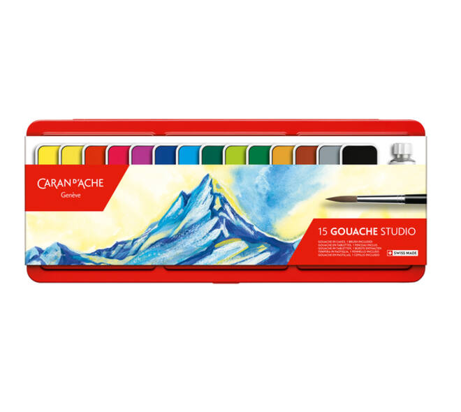 Plakkaatverf Caran d'Ache blik à 15 kleuren
