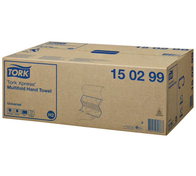 Handdoek Tork H2 Xpress Universal multifold 2-laags 213x234mm 20x237 vel wit 150299