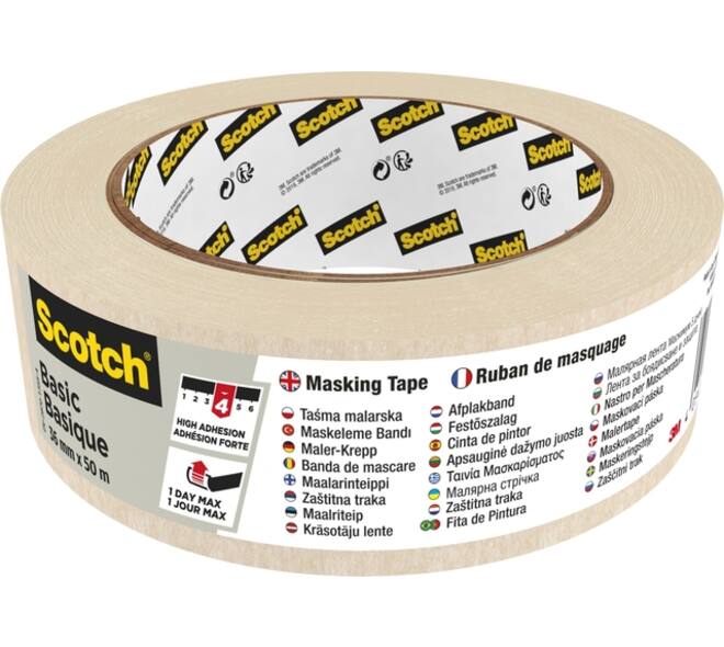 Afplaktape Scotch Basic 36mmx50m beige