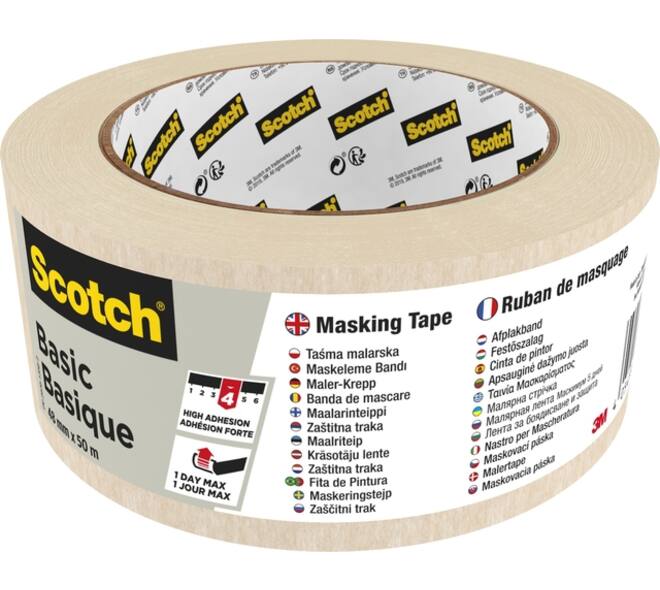 Afplaktape Scotch Basic 48mmx50m beige