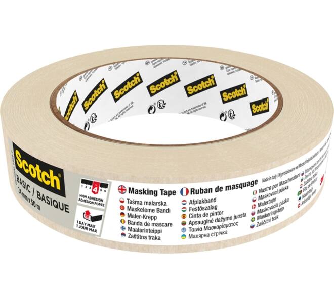 Afplaktape Scotch Basic 24mmx50m beige