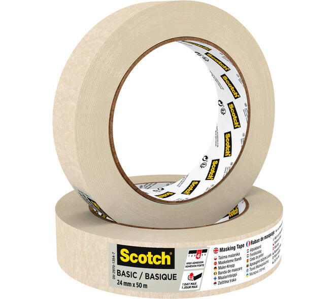 Afplaktape Scotch Basic 24mmx50m beige