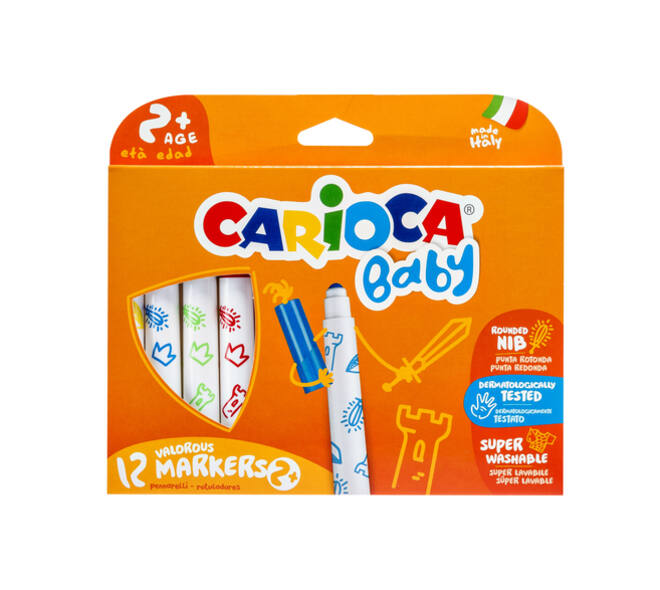 Viltstiften Carioca Baby set à 12 kleuren