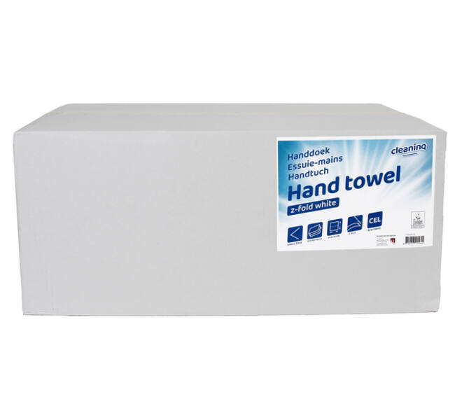 Handdoek Cleaninq H3 z-vouw 2-laags 240x210mm 20x160 vel wit