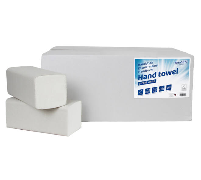 Handdoek Cleaninq H3 z-vouw 2-laags 240x210mm 20x160 vel wit