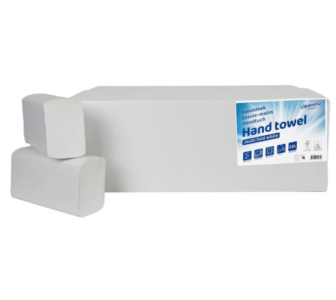 Handdoek Cleaninq H2 i-vouw 2-laags 203x320mm 25x120 vel wit