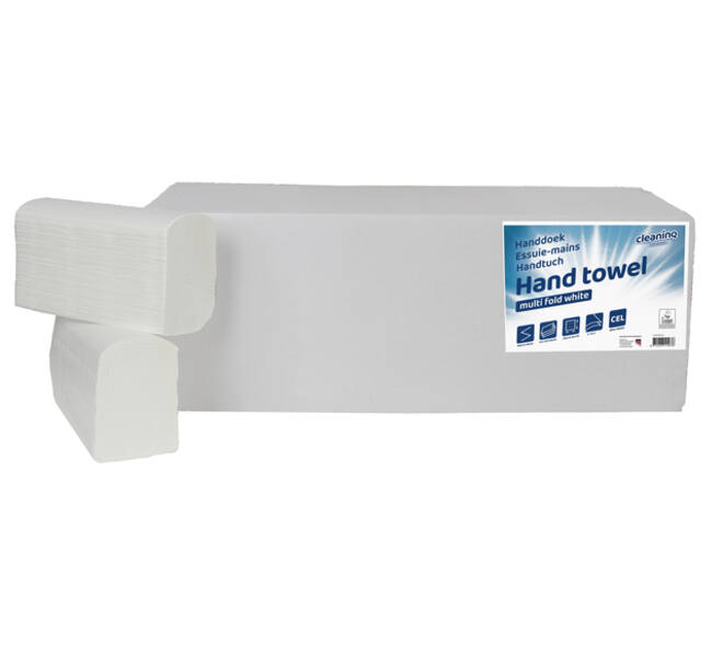 Handdoek Cleaninq H2 i-vouw 2-laags 206x240mm 25x150 vel wit