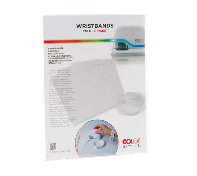 Polsband Colop E-mark 250x19mm 100 stuks wit