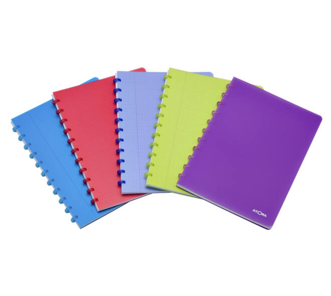 Schrift Atoma A4 blanco 144blz 90gr PP transparant assorti