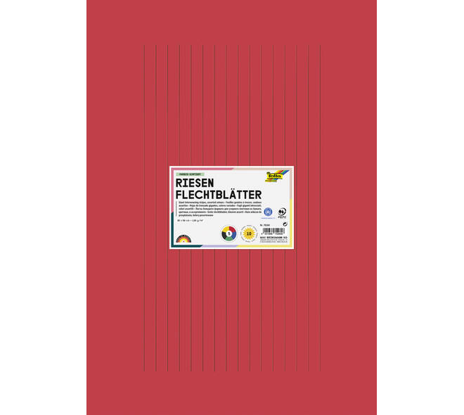 Vlechtpapier Folia 130gr 35x50cm 10 vel assorti kleuren