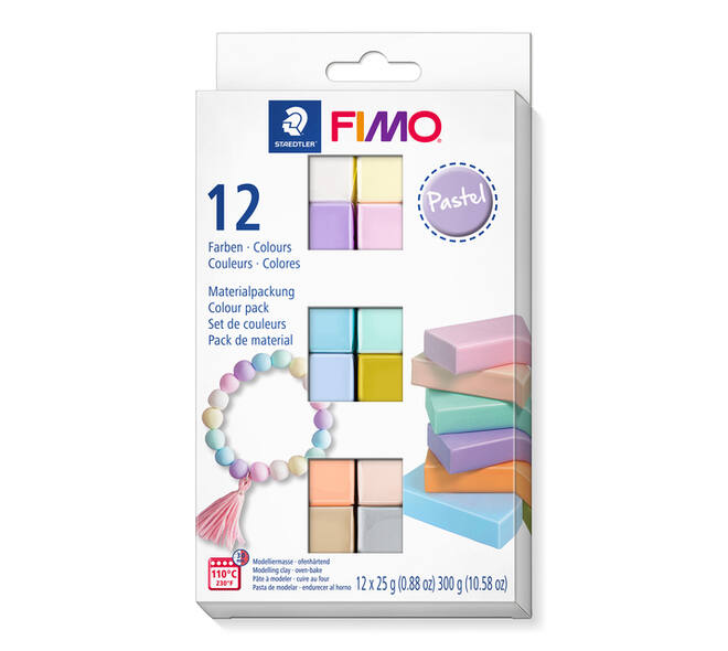 Klei Fimo  soft colour pak à 12 pastel kleuren