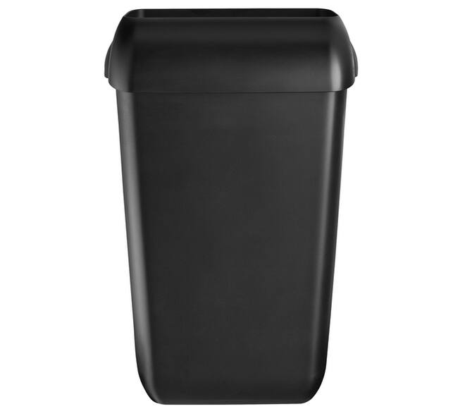 Afvalbak Quartzline open inworp 23 liter zwart 441452