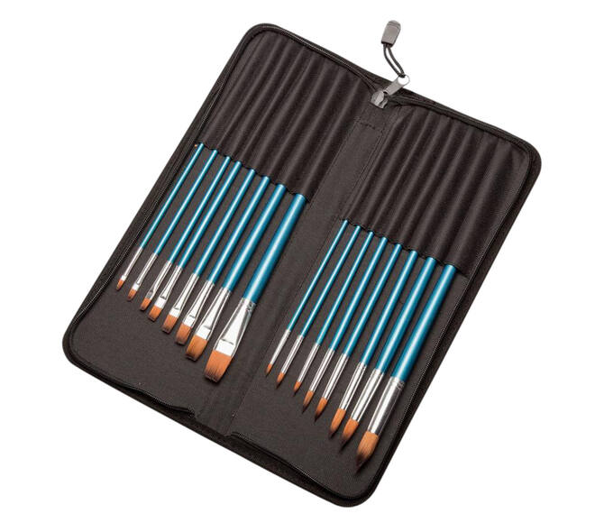 Kwasten set Conda synthetisch 16 stuks in etui