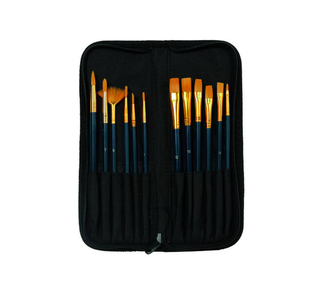 Kwasten set Conda synthetisch 12 stuks  in etui