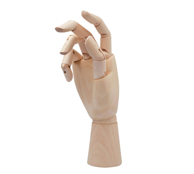 Ledenhand Conda rechts vrouw 25 cm naturel hout