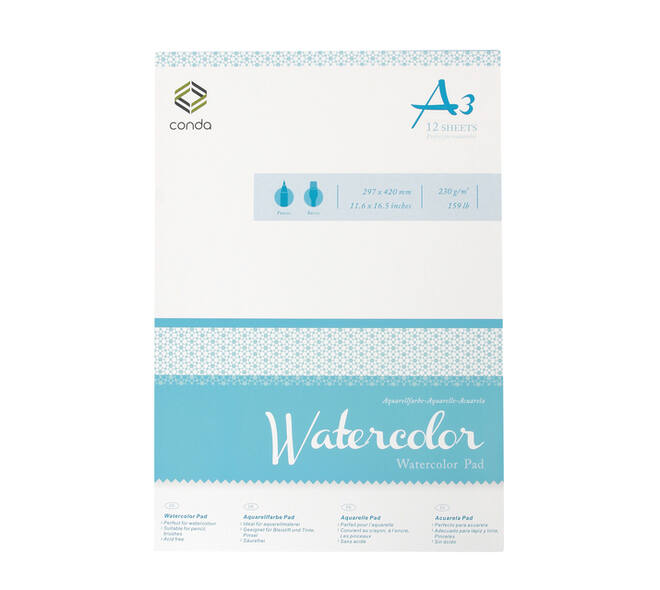 Aquarelblok Conda A3 230gr