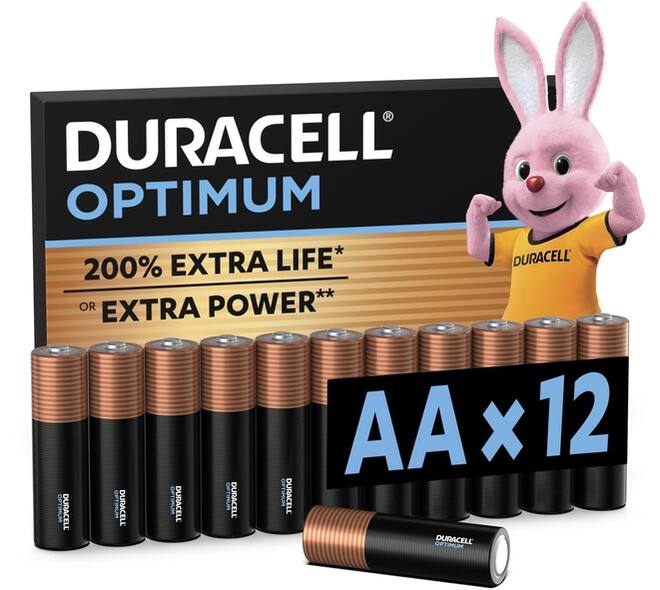 Batterij Duracell Optimum 12x AA