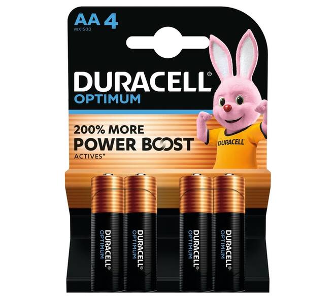 Batterij Duracell Optimum 4x AA