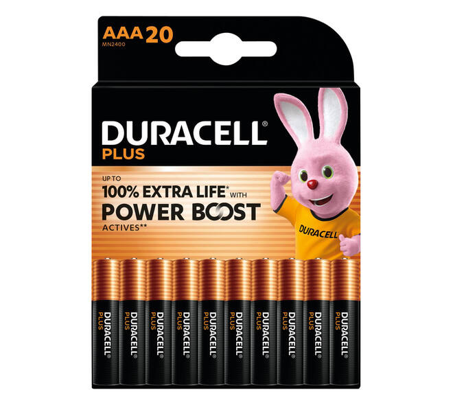 Batterij Duracell Plus power boost 20x AAA
