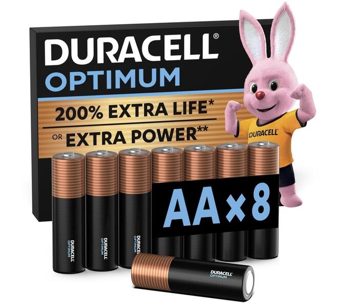 Batterij Duracell Optimum 8x AA