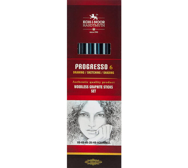 Grafietstift  Koh-I-Noor progresso 8915 HB 8B + aqua