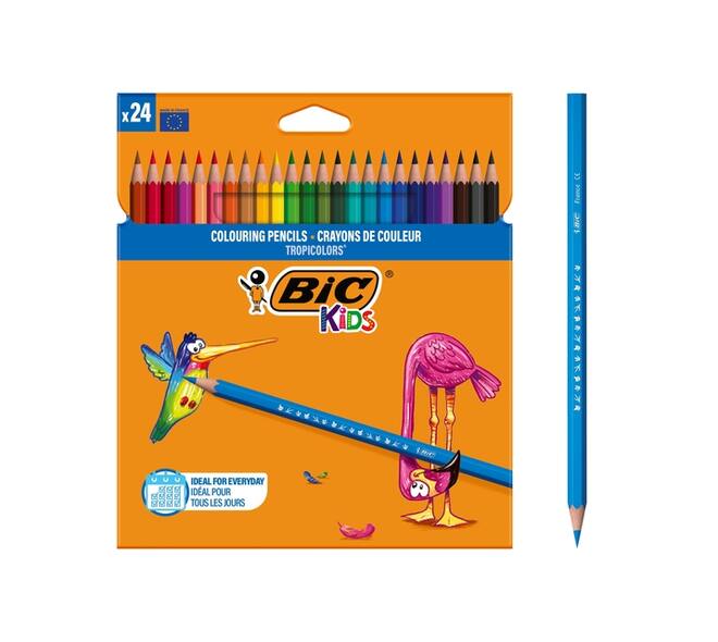 Kleurpotloden BicKids Tropicolors assorti blister à 24 stuks