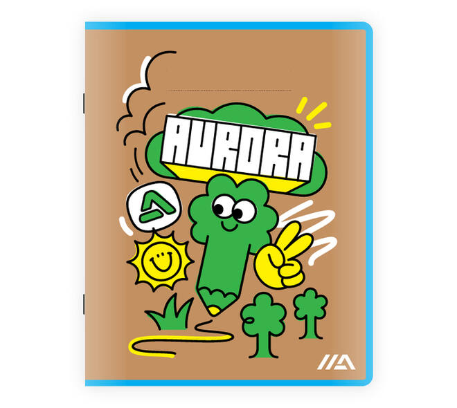 Schrift Aurora A5 ruit 5x5mm 200 pagina's 45gr