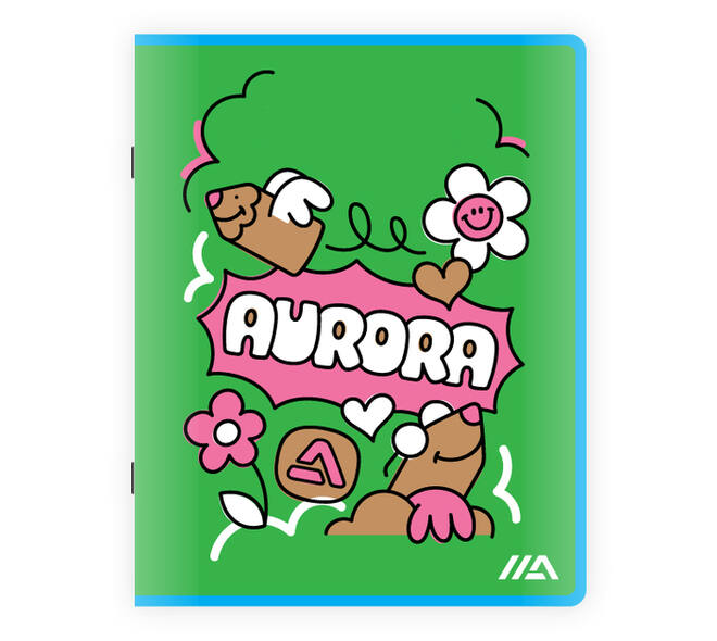 Schrift Aurora A5 ruit 5x5mm 200 pagina's 45gr