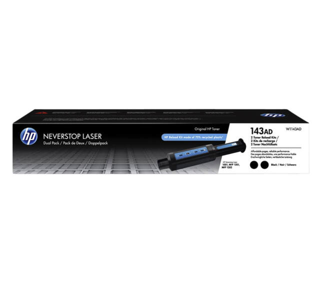 Navulcartridge HP W1143AD 143A zwart 2x