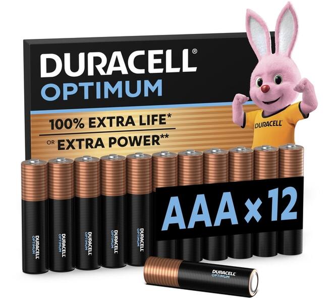 Batterij Duracell Optimum 12x AAA