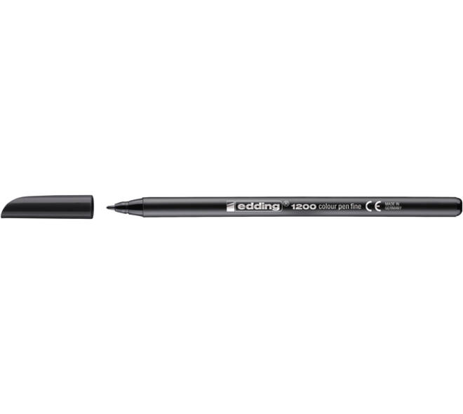 Fineliner edding 1200 001 fijn zwart blister à 3 stuks